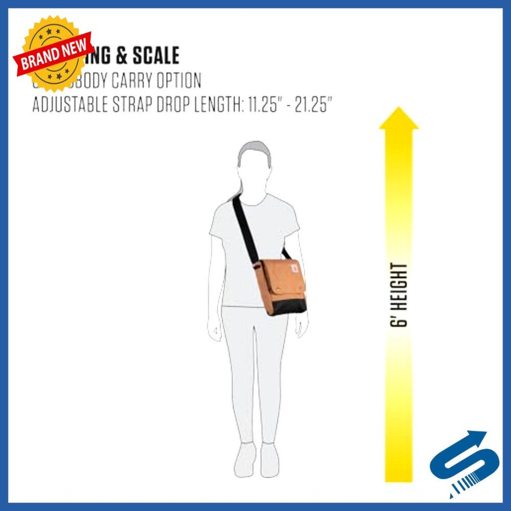 Durable Crossbody Bag Adjustable Strap Laptop Sleeve Multiple Pockets Minimal - Picture 7 of 7